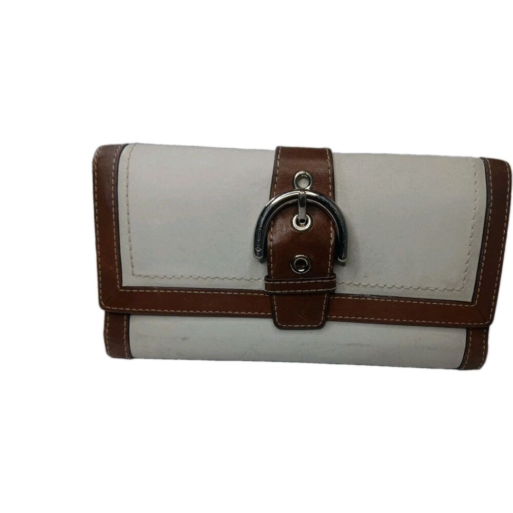 Vintage Coach Checkbook Wallet Pull Out Check Cover Off-White Y2K Fair